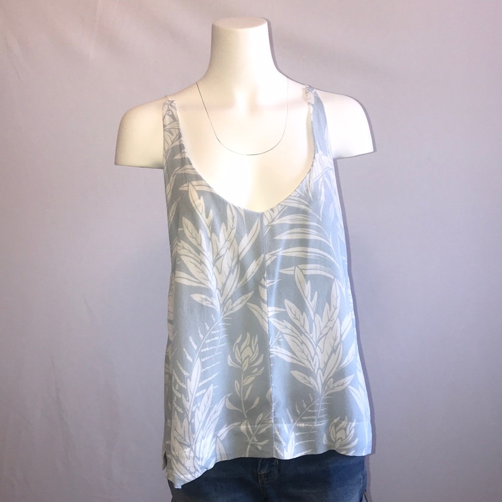Topshop Blue Palm Print Tank 8